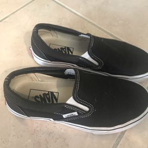Black slipon Vans, women size 5, men’s 3.5